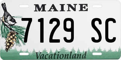 ME license plate 7129SC