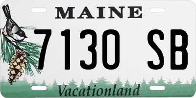 ME license plate 7130SB