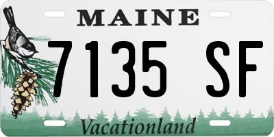 ME license plate 7135SF
