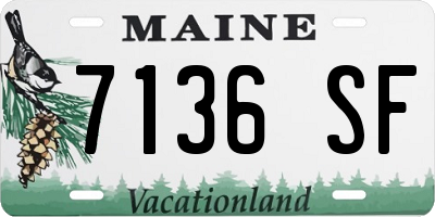 ME license plate 7136SF