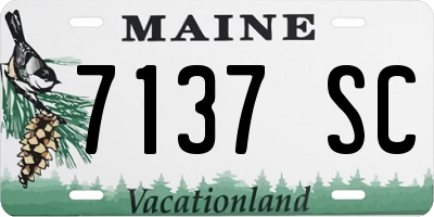 ME license plate 7137SC