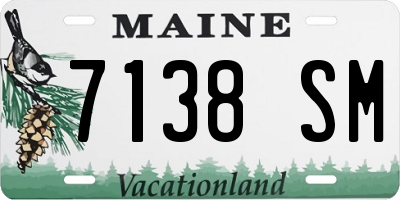 ME license plate 7138SM