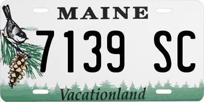 ME license plate 7139SC