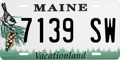 ME license plate 7139SW