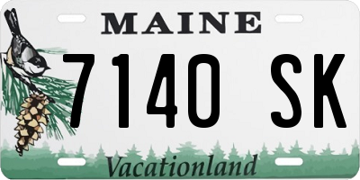 ME license plate 7140SK