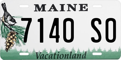 ME license plate 7140SO