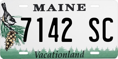 ME license plate 7142SC