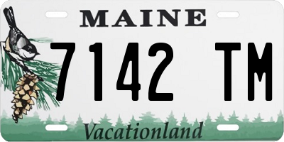 ME license plate 7142TM