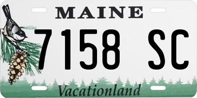 ME license plate 7158SC