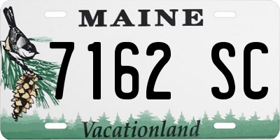 ME license plate 7162SC