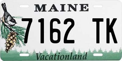 ME license plate 7162TK