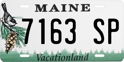 ME license plate 7163SP
