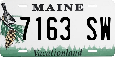 ME license plate 7163SW