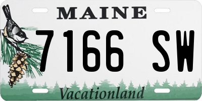 ME license plate 7166SW