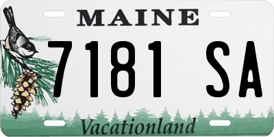 ME license plate 7181SA