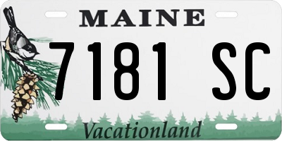 ME license plate 7181SC