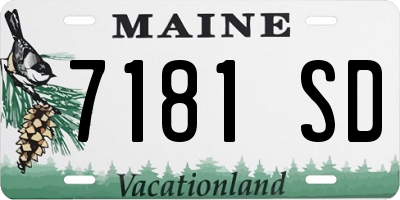 ME license plate 7181SD