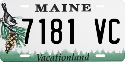 ME license plate 7181VC