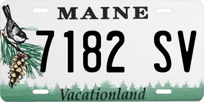 ME license plate 7182SV