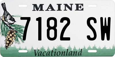 ME license plate 7182SW