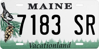 ME license plate 7183SR