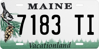 ME license plate 7183TI