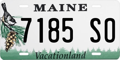 ME license plate 7185SO