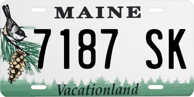 ME license plate 7187SK