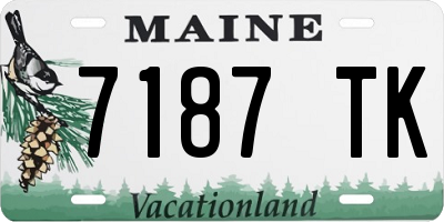 ME license plate 7187TK