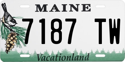 ME license plate 7187TW