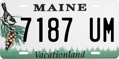 ME license plate 7187UM