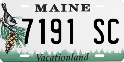 ME license plate 7191SC