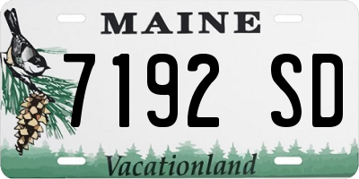 ME license plate 7192SD