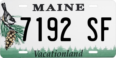 ME license plate 7192SF