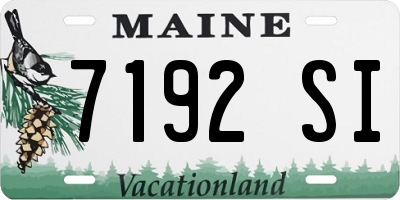 ME license plate 7192SI
