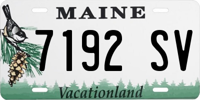 ME license plate 7192SV