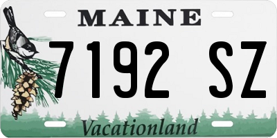 ME license plate 7192SZ