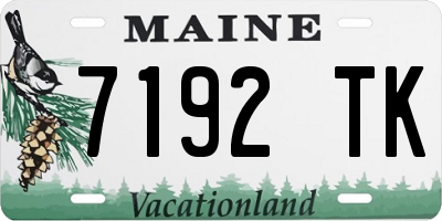 ME license plate 7192TK