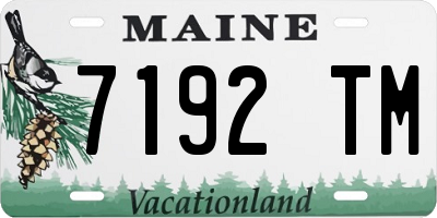 ME license plate 7192TM