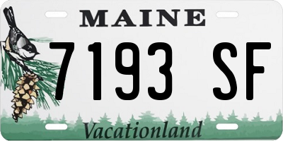 ME license plate 7193SF