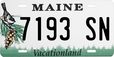 ME license plate 7193SN