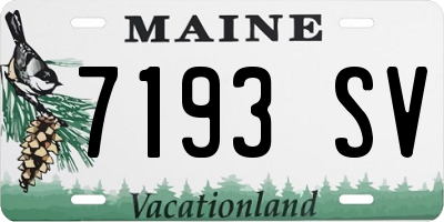 ME license plate 7193SV