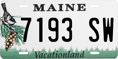 ME license plate 7193SW