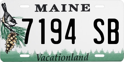 ME license plate 7194SB