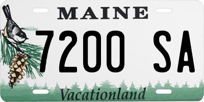 ME license plate 7200SA