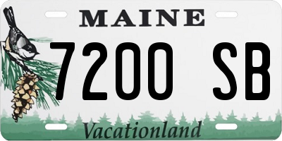 ME license plate 7200SB