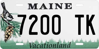 ME license plate 7200TK