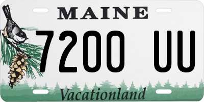 ME license plate 7200UU