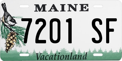 ME license plate 7201SF