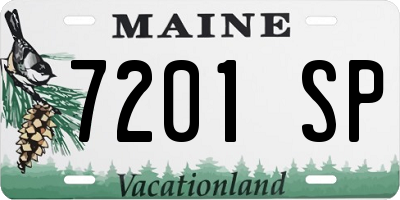 ME license plate 7201SP